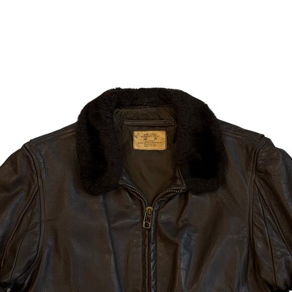 Vtg United States Navy G-1 Flight Jacket Mens 40 Brown Leather Bomber Military - Picture 3 of 13
